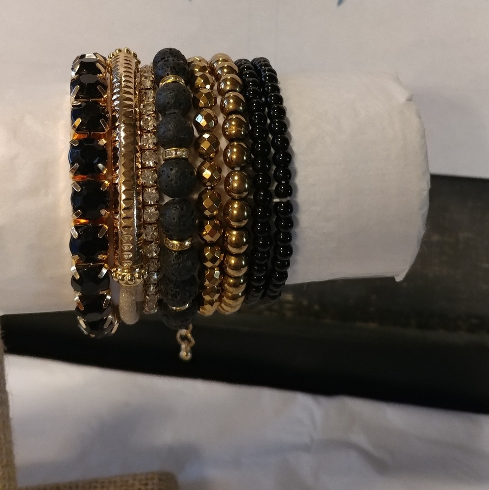 🆕 Bohemian Bracelet Set ~ Lava Gold - Picture 6 of 8